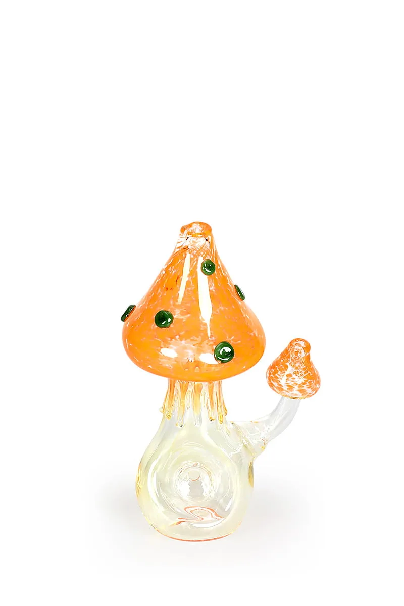 Orange Mushroom Glass Pipe